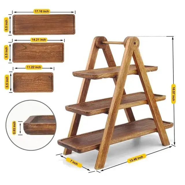 Picture of Kitchen rack KItchen organiser food serving tray 3 step - Multicolor