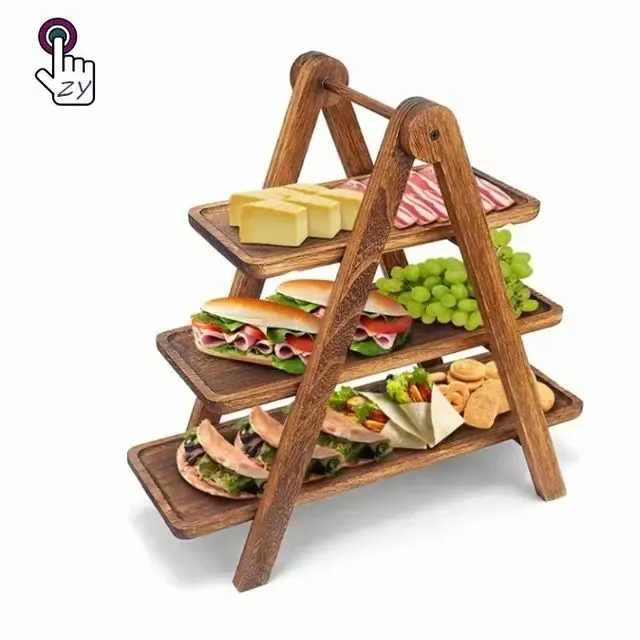Picture of Kitchen rack KItchen organiser food serving tray 3 step - Multicolor