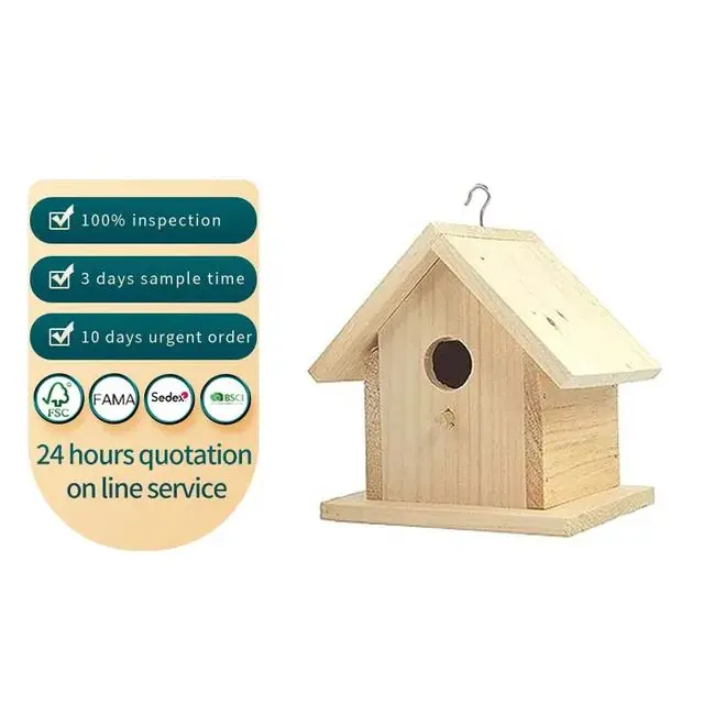 Picture of Wooden Home Style Birds Nest - Multicolor