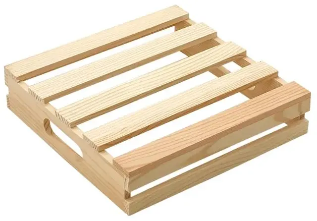 Picture of square Wooden Pallet Crates Unfinished Wood Trays Storage for DIY Crafts - Multicolor