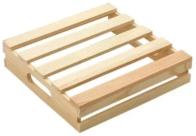 Picture of square Wooden Pallet Crates Unfinished Wood Trays Storage for DIY Crafts - Multicolor