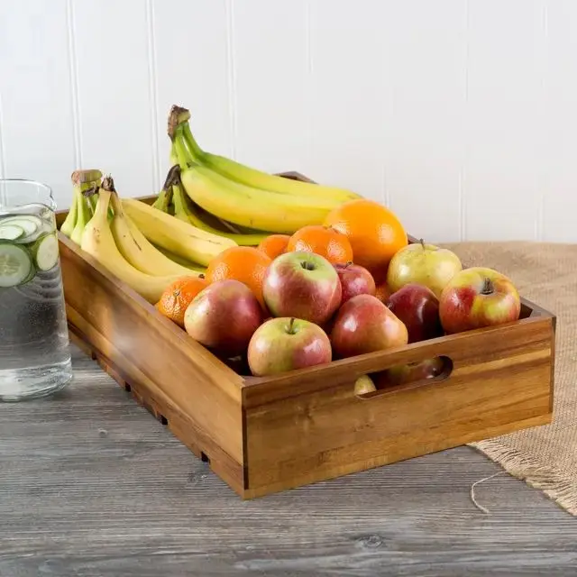 Picture of Wooden Crate Boxes Storage Apple fruit vegetable shelf - Multicolor
