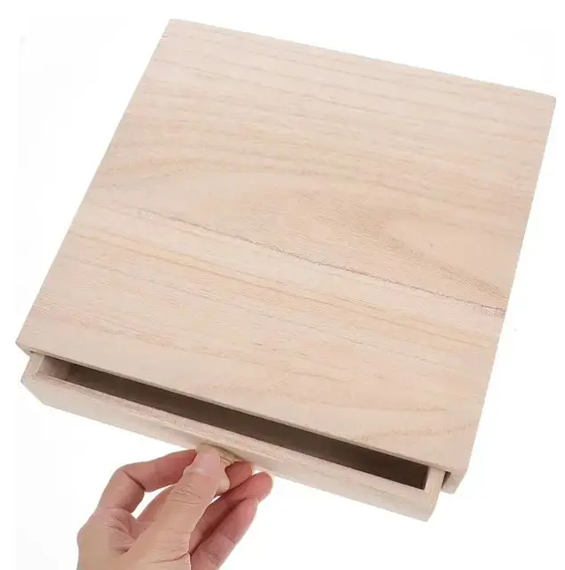Picture of wooden Box Gift Jewelry storage Drawer Case Wood Tea Organizer Container Wood Jewelry Box Antique Decor - Multicolor