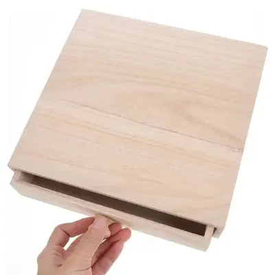 Picture of wooden Box Gift Jewelry storage Drawer Case Wood Tea Organizer Container Wood Jewelry Box Antique Decor - Multicolor