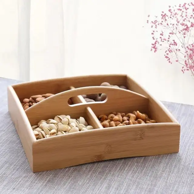 Picture of 2,3,4,5,6 multi compartment reusable small fancy dried fruit snack nuts candy box bulk food storage carrying container organizer - Multicolor