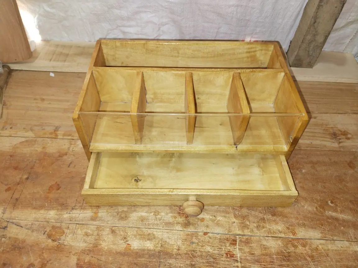 Picture of Coffee and Tea Organizer for Countertop with Drawer Coffee Organizer - Multicolor