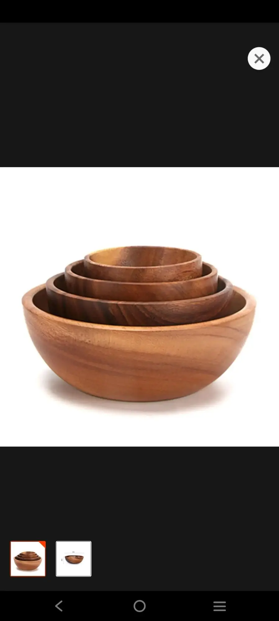 Picture of 5 inch Handmade Durable Children Tableware Natural Eco Friendly wooden Baby Bowl - Multicolor