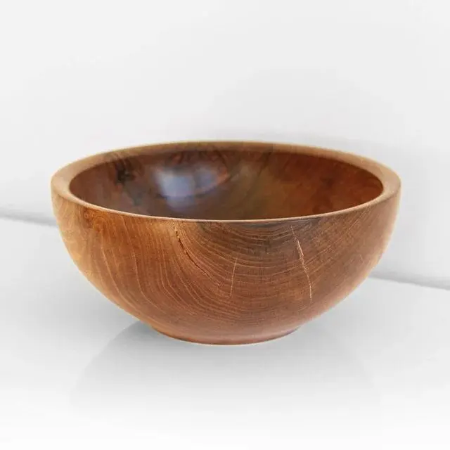 Picture of 5 inch Handmade Durable Children Tableware Natural Eco Friendly wooden Baby Bowl - Multicolor