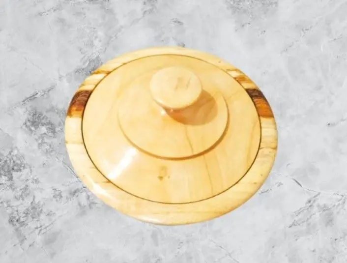 Picture of 1 pcs Classic Style Mehguni wood bowl kitchen storage bowl dry food containers dinner dishes vintage salad rice style tableware noodles bowl with lid - Multicolor