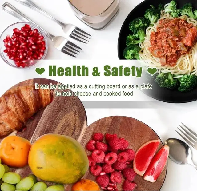 Picture of Heart Shaped Wood Cutting Board Wooden - Multicolor