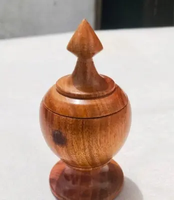 Picture of WOODEN VERMILION CONTAINER ,WOODEN SHOWPIECE ,SIDUR RAKHA ER PATRO wooden surma dani - Multicolor