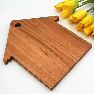 Picture of Personalized mini house shape wooden cutting board - Multicolor