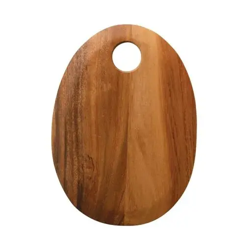 Picture of Unique acacia wood cutting board with easy hand grip hole for meat bread cheese nut fruit butcher block wooden cheese board - Multicolor