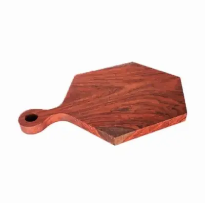 Picture of Unique Square Style Wooden Chopping Cutting Boards Serving Bamboo Wood Cutting Board With Dark Finishing And Natural Polish - Multicolor
