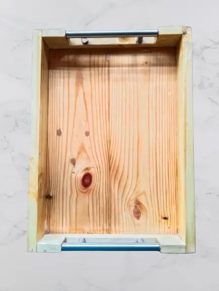 Picture of European Wooden Square Shaped Serving Tray for Restaurand Office and Home - White