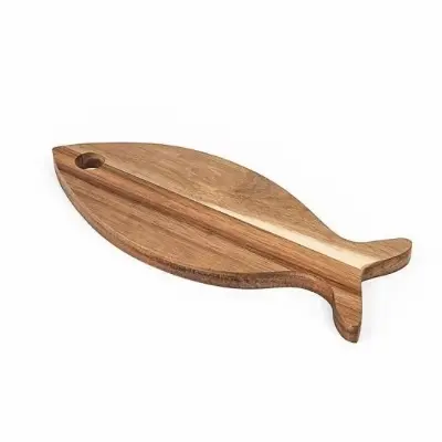 Picture of Narrow Fish Shape chopping board  Eco Friendly Organic Chopping Boards Wooden Cutting Board Kitchen - Multicolor