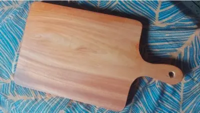 Picture of Vietnam style wooden chopping board ( 17 inch 9 inch ) - Multicolor