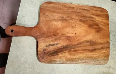 Picture of Vietnam style wooden chopping board ( 17 inch 9 inch ) - Multicolor