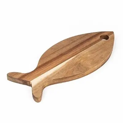 Picture of Fish Style Wooden Chopping Board for Kitchen ( 7 inch by 13 inch ) - Multicolor