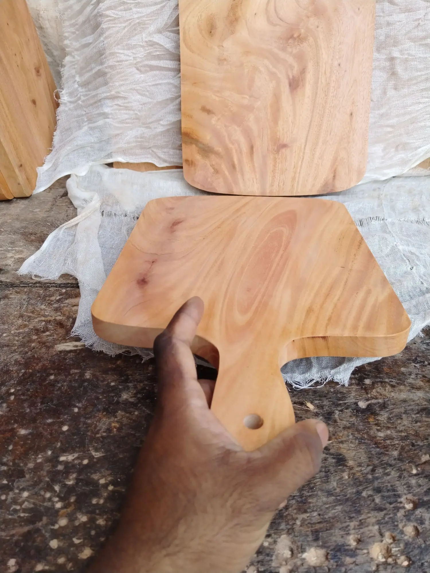 Picture of Vietnam style wooden chopping board ( 17 INCH by 10 inch) - Multicolor