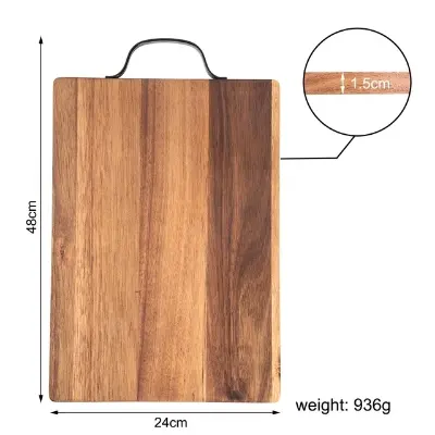 Picture of High quality wooden choping board with steel  handle ( 10 inch by 14 inch ) - Multicolor