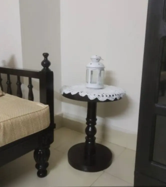 Picture of wooden bed table corner table