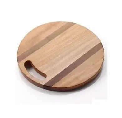 Picture of round shaped wooden chopping board ( 10 inch ) - Multicolor