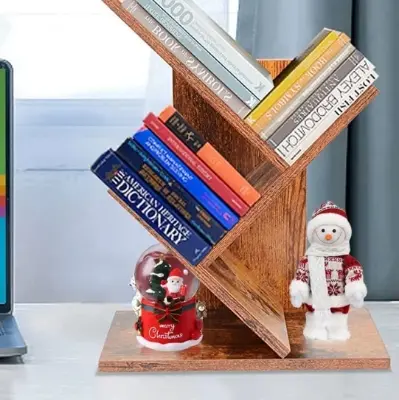 Picture of small size wooden  shelf with unique design - Multicolor