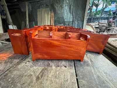 Picture of Rustic Large Wooden Utensil Organizer holder Cooking Tools Storage Kitchen - Multicolor