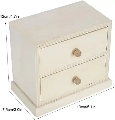 Picture of customised wooden Box Gift Jewelry storage Drawer Case Wood Tea Organizer Container  ( 2 drower ) - Multicolor