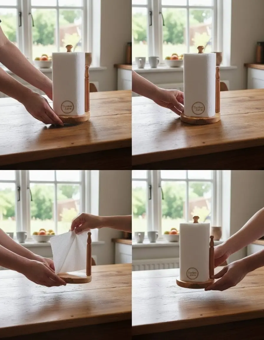 Picture of Wooden Kitchen Tissue Holder for home - Multicolor