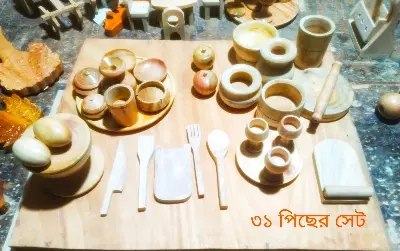 Picture of 31 pcs wooden handmade baby toy set