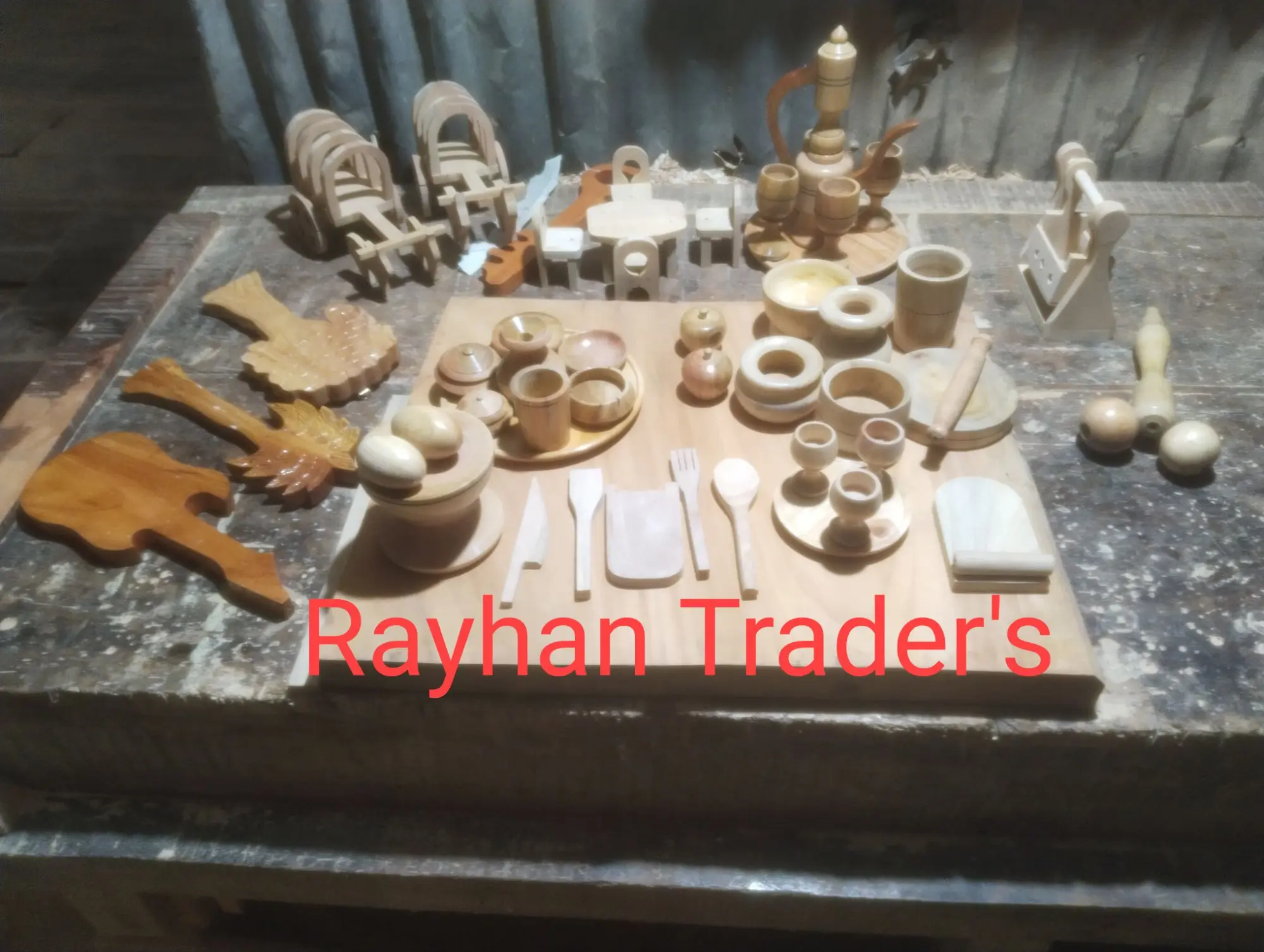 Picture of 31 pcs wooden handmade baby toy set