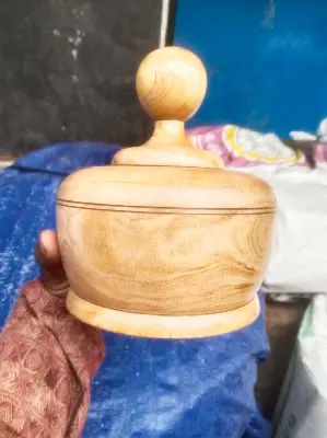 Picture of wooden money bank for saving money - Multicolor