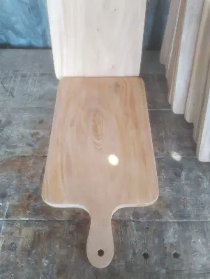 Picture of high quality wooden big size chopping board with handle (10inch by 20 inch ) - Multicolor