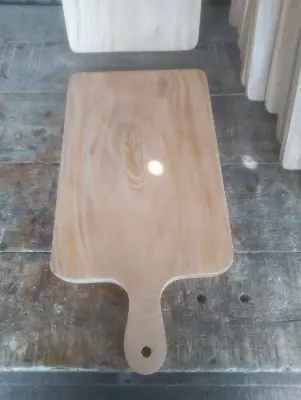 Picture of high quality wooden big size chopping board with handle (10inch by 20 inch ) - Multicolor