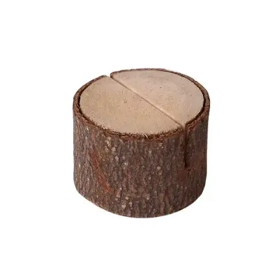 Picture of New Natural Wooden Tree Trunk Card Holder for Office and School Desk Organizer - Multicolor