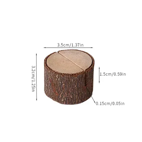 Picture of New Natural Wooden Tree Trunk Card Holder for Office and School Desk Organizer - Multicolor