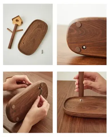 Picture of wooden key storage simple watch bracelet holder  wood finishing - Multicolor