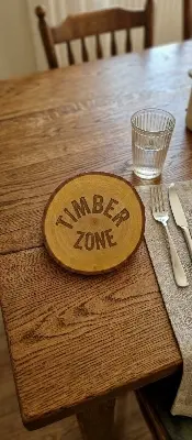 Picture of hot selling natural wooden slices tray mahogany wood popular wood coaster made by Timber zone ( 5 inch ) - Multicolor