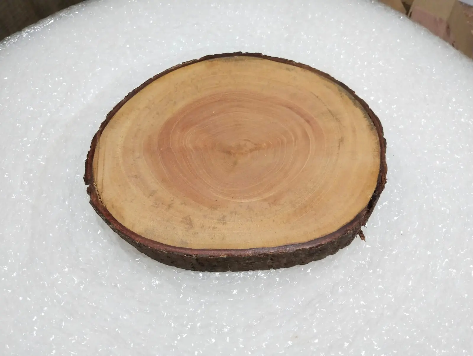 Picture of mahogany Wooden Slice Tea Tray, chopping board - Rustic Tea Tray Made Of Natural Wood, ( 7 inch ) - Multicolor