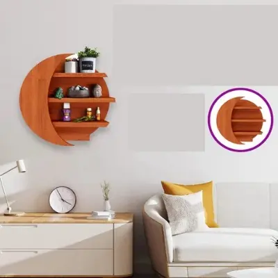 Picture of special design by timber zone wooden wall rack moon style - Multicolor