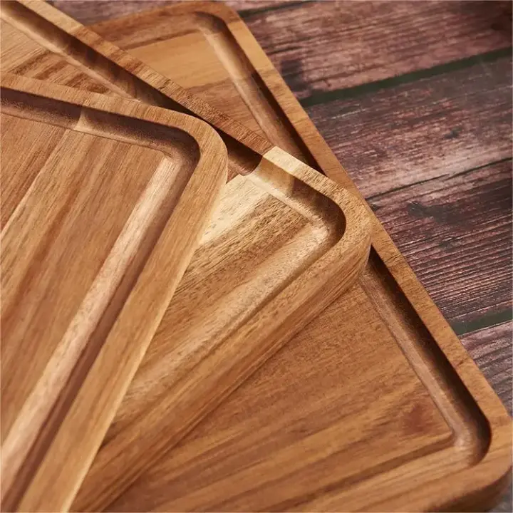 Picture of Premium Maple Wood Serving Board with Sink Design for Kitchen & Dining, Durable Cutting Board for Restaurant and Home Use (10" x 10") - Multicolor