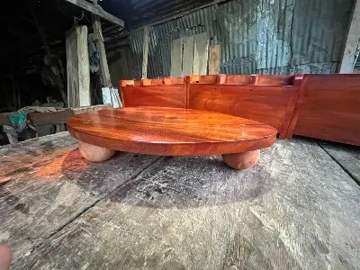 Picture of Wooden/Wood Decoration Tray with Round Feet for Drinks/Coffee/Tea/Plant/Aromatherapy Oils and mubkhar - Multicolor