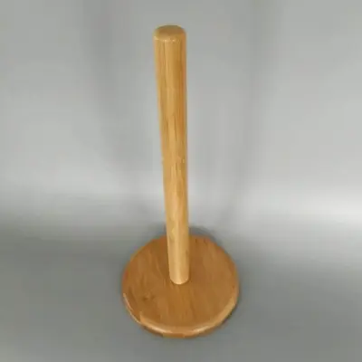 Picture of Wood Paper Towel Holder,Simply Standing Counter Top Wooden Paper Roll Holder for Cabinet Table (Round Bottom) - Multicolor
