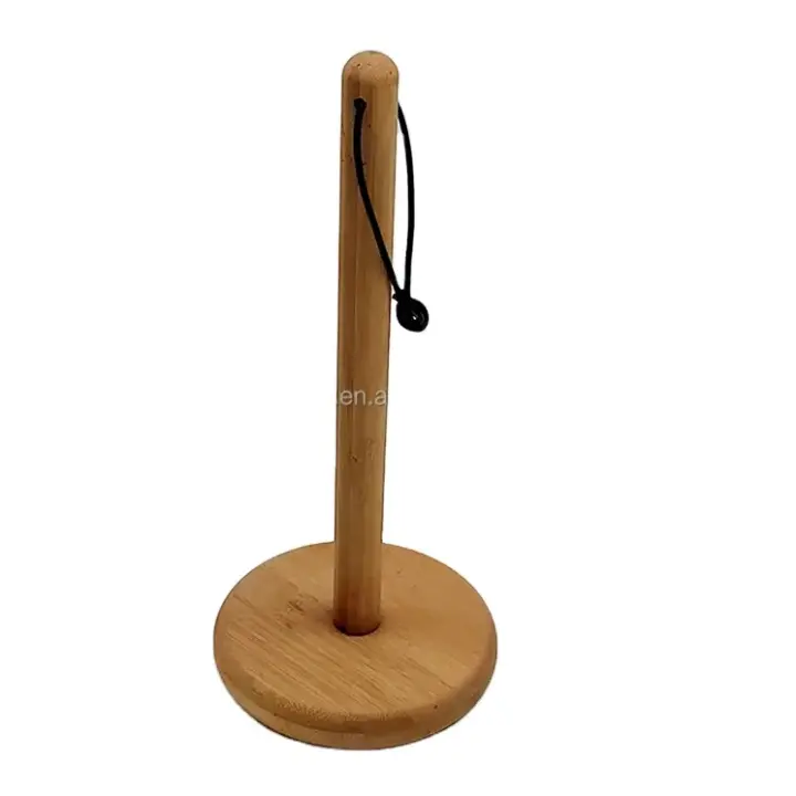 Picture of wooden  Paper Towel Holder Countertop Tissue Holder Rack wooden Kitchen Tissue Paper Towel Stand - Multicolor