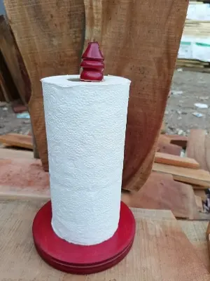 Picture of Wooden colorful Kitchen Tissue Holder napkin holder  for home (2 stick with  red color ) - Red