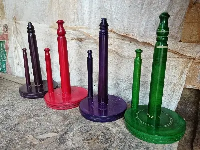 Picture of Wooden Kitchen Tissue Holder for home ( one stick green color ) - Green