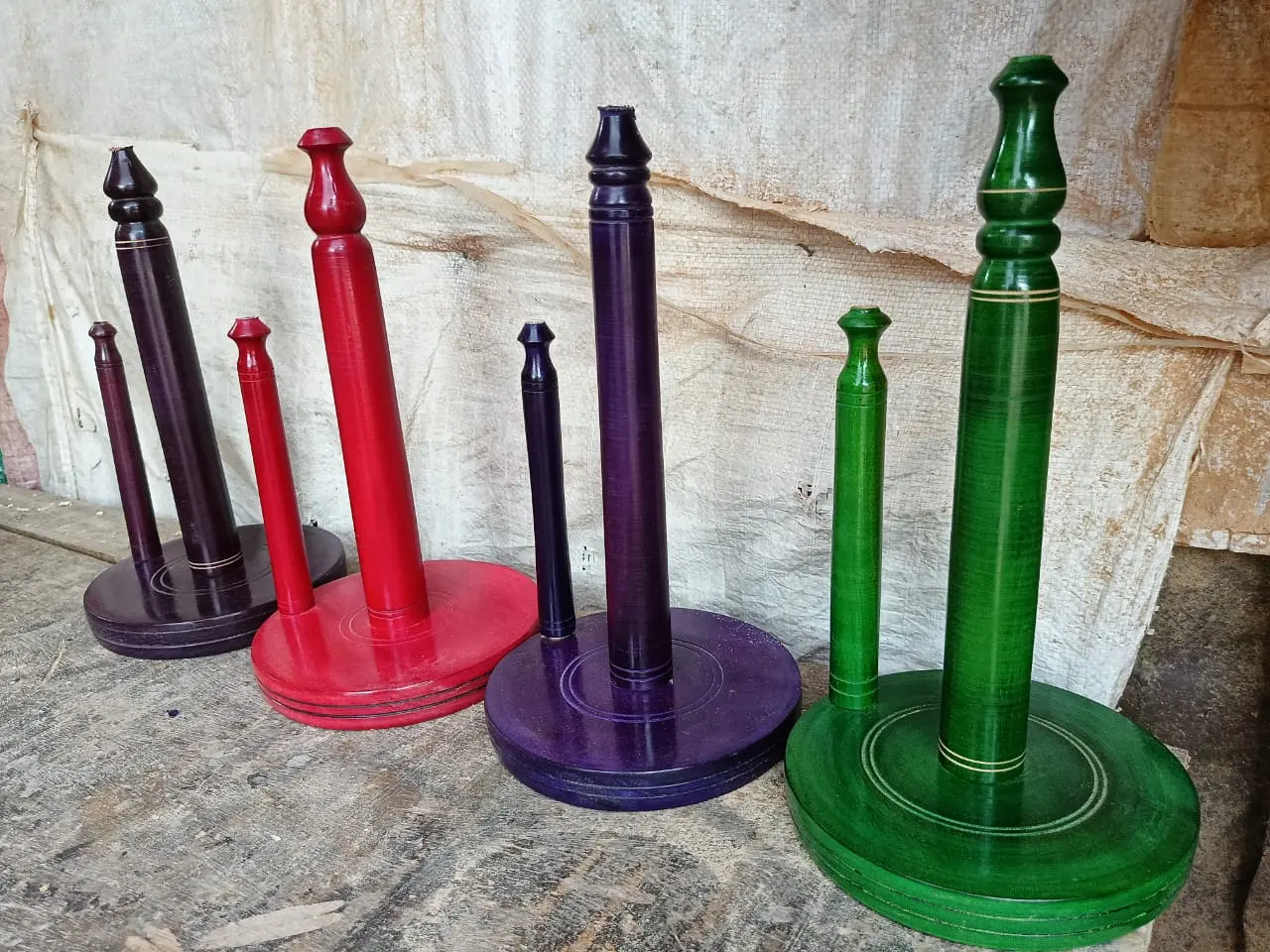 Picture of colorful brawn  color wooden napkin holder tissue holder ( two stick ) - Brown