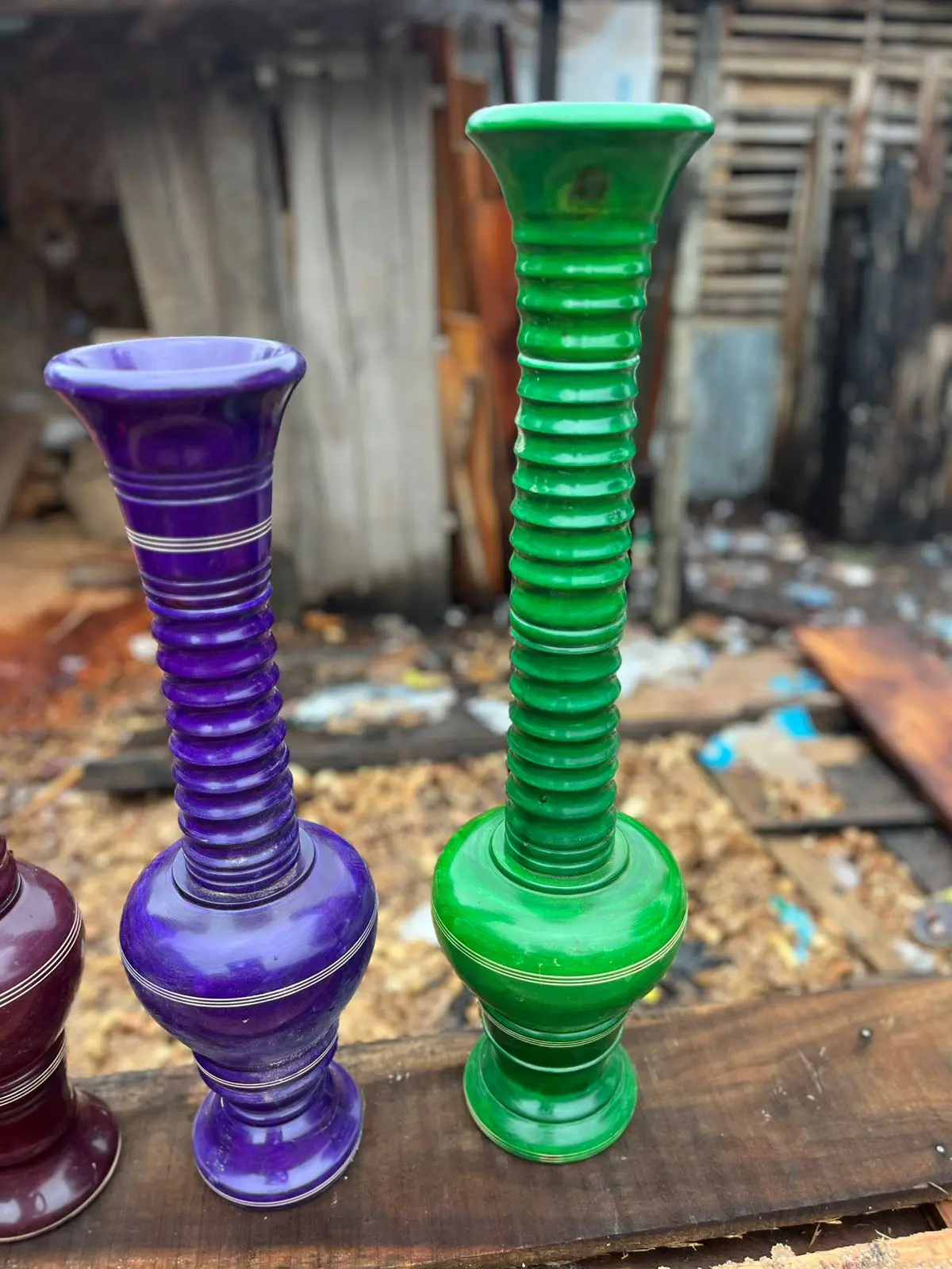 Picture of Big Size Unique Design Colorful Flower Vase For hotel office and home decoration ( 30 inch ) - Green